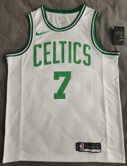 Maillot de Basket #7 Brown Celtics Blanc